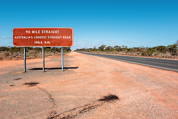 Image showing longest straight road in Australia
