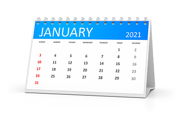 Image showing table calendar 2021 january