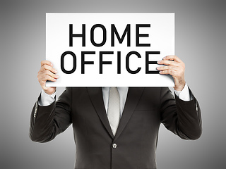 Image showing business man message home office