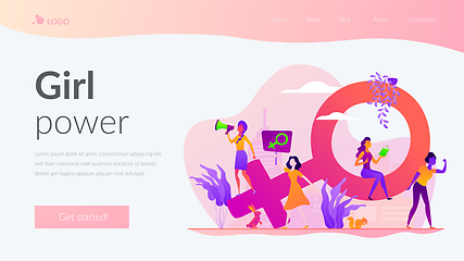 Image showing Feminism vector landing page template.