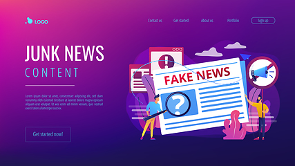 Image showing Fake news concept landing page