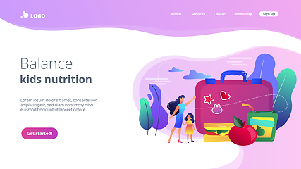 Image showing Kids lunch box concept landing page.