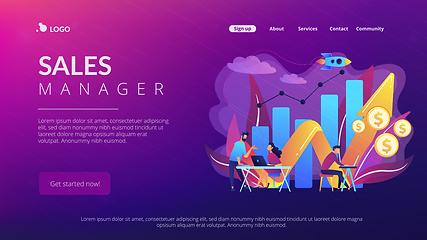 Image showing Sales growth concept landing page.