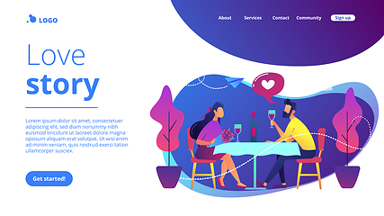 Image showing Romantic date concept landing page.