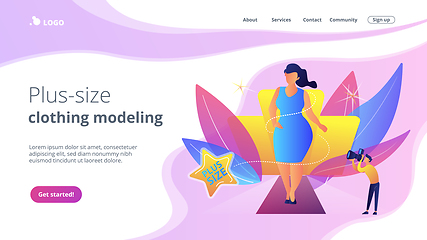 Image showing Plus size models concept landing page.