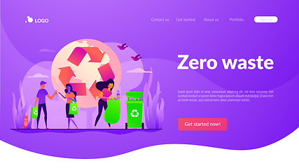 Image showing Waste-free, zero waste technology landing page template.