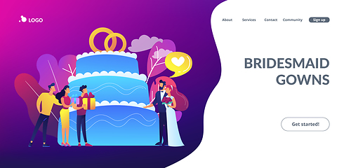 Image showing Wedding party concept landing page.