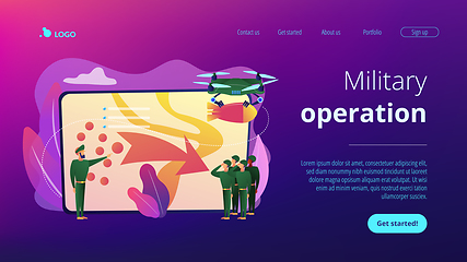 Image showing Military operation concept landing page.