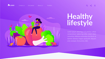 Image showing Vegetarianism landing page template.