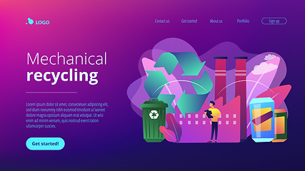 Image showing Mechanical recycling concept landing page.