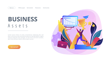 Image showing Business success concept landing page.