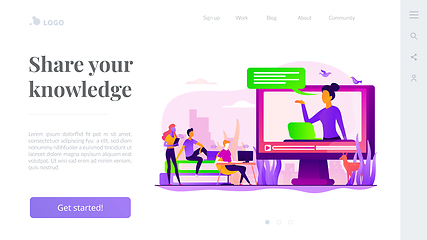 Image showing Online teaching landing page template
