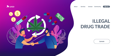 Image showing Drug trafficking concept landing page.