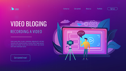 Image showing Vlog concept landing page.