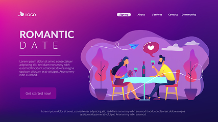 Image showing Romantic date concept landing page.