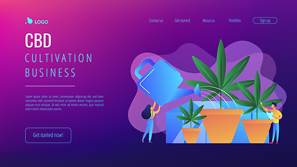 Image showing Cannabis cultivation concept landing page.