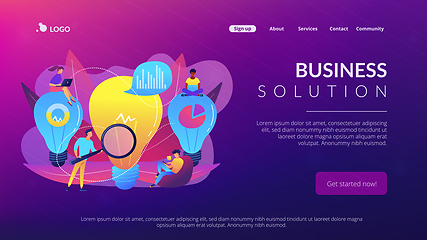 Image showing Business solution concept landing page.