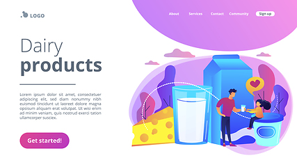 Image showing Dairy products concept landing page.