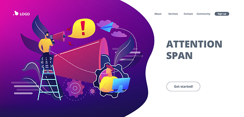 Image showing Draw attention concept landing page.