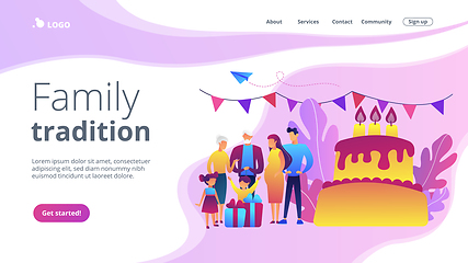 Image showing Family tradition concept landing page.