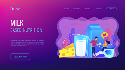 Image showing Dairy products concept landing page.