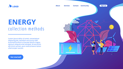 Image showing Energy storage concept landing page.