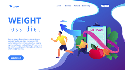 Image showing Weight loss diet concept landing page.