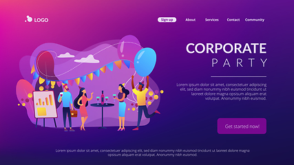 Image showing Corporate party concept landing page.