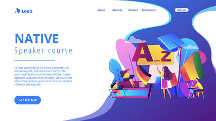 Image showing Foreign language workshop concept landing page.