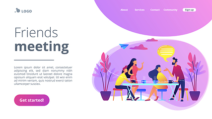 Image showing Friends meeting concept landing page.