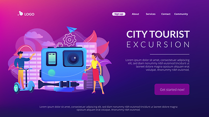 Image showing City segway tour concept landing page.