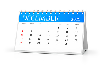 Image showing table calendar 2021 december