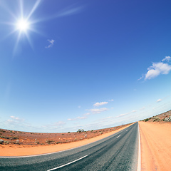 Image showing Road in Australia with curved horizon