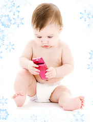 Image showing baby with cell phone