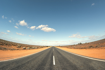 Image showing Road in Australia with curved horizon