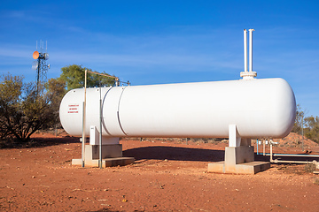 Image showing big white gas tank in Australia