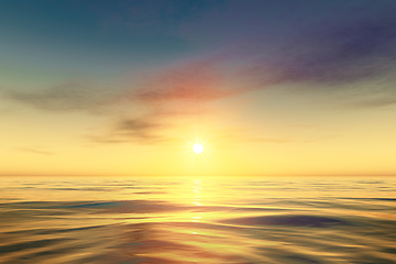 Image showing beautiful ocean water sunset background