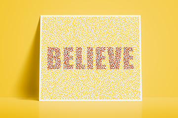 Image showing textured card with the word believe