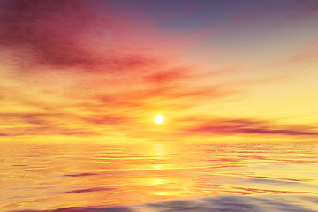 Image showing beautiful ocean water sunset background