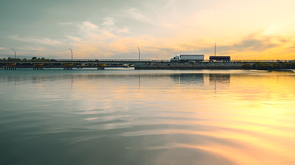 Image showing bridge with a truck at Port Augusta south Australia