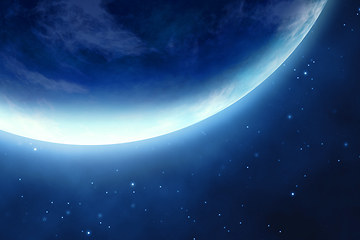 Image showing stylish blue planet background