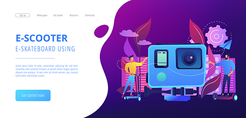 Image showing Urban electric transport concept landing page.