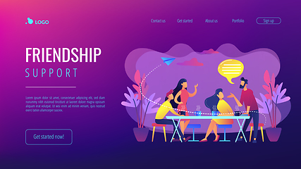 Image showing Friends meeting concept landing page.