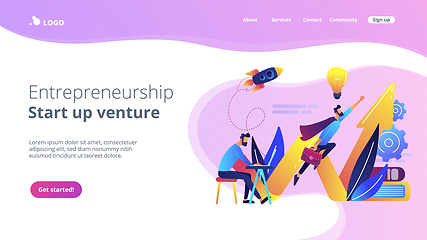 Image showing Start up launch concept landing page.