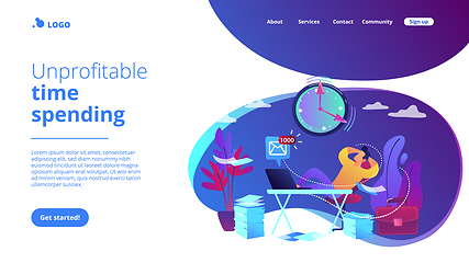 Image showing Procrastination concept landing page.