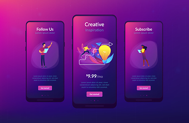 Image showing Creative inspiration app interface template.