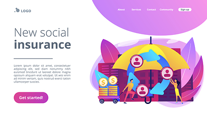 Image showing Peer-to-Peer insurance concept landing page.