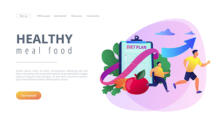 Image showing Weight loss diet concept landing page.