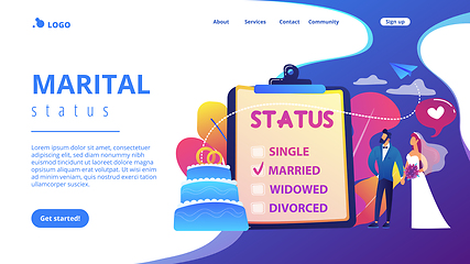 Image showing Relationship status concept landing page.