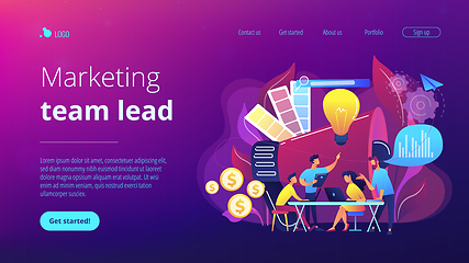 Image showing Digital marketing team concept landing page.